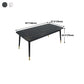 Rectangle Sintered Stone Dining Table Traditional Luxury Dining Table with Black Frame Clearhalo ' dining_table' 'Dining Tables & Seating' 'Dining Tables' 'furn' 'furn_dining_table' 'Furniture' 'furniture_dining_table' 'Kitchen & Dining Furniture' 'kitchen&dining_furn' 'kitchen' 'kitchen_dining_table' 4491412
