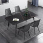 Modern Style Rectangle Dining Table Stone 4-foot Furniture for Dining Room Black Without Chairs Clearhalo ' dining_table' 'Dining Tables & Seating' 'Dining Tables' 'furn' 'furn_dining_table' 'Furniture' 'furniture_dining_table' 'Kitchen & Dining Furniture' 'kitchen&dining_furn' 'kitchen' 'kitchen_dining_table' 4491418