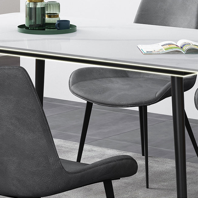 Modern Style Rectangle Dining Table Stone 4-foot Furniture for Dining Room Clearhalo ' dining_table' 'Dining Tables & Seating' 'Dining Tables' 'furn' 'furn_dining_table' 'Furniture' 'furniture_dining_table' 'Kitchen & Dining Furniture' 'kitchen&dining_furn' 'kitchen' 'kitchen_dining_table' 4491422