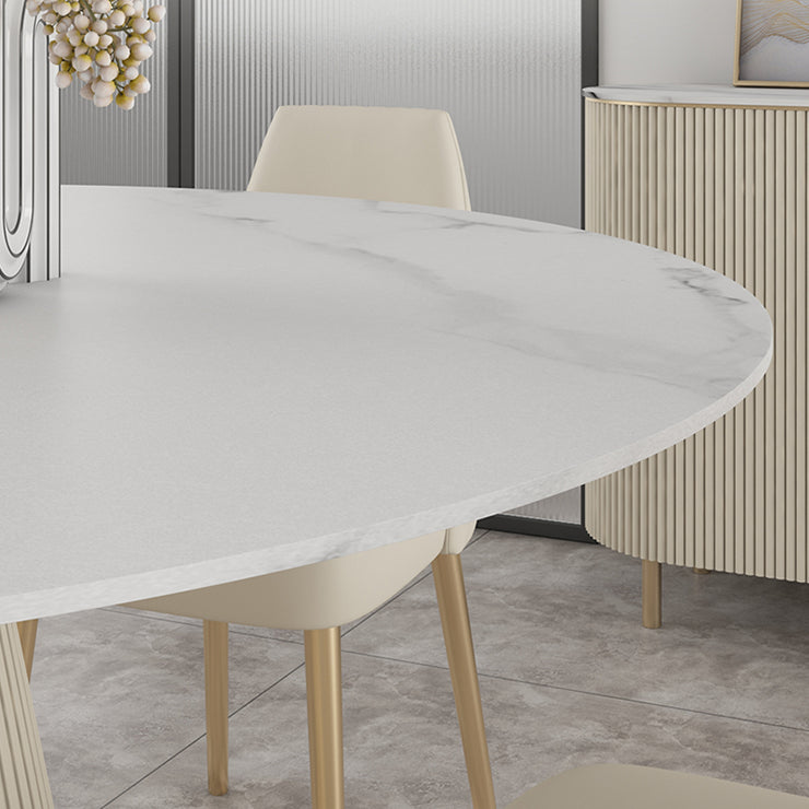 Modern Round Dining Table Stone Top Table with Pedestal Base Clearhalo ' dining_table' 'Dining Tables & Seating' 'Dining Tables' 'furn' 'furn_dining_table' 'Furniture' 'furniture_dining_table' 'Kitchen & Dining Furniture' 'kitchen&dining_furn' 'kitchen' 'kitchen_dining_table' 4491438