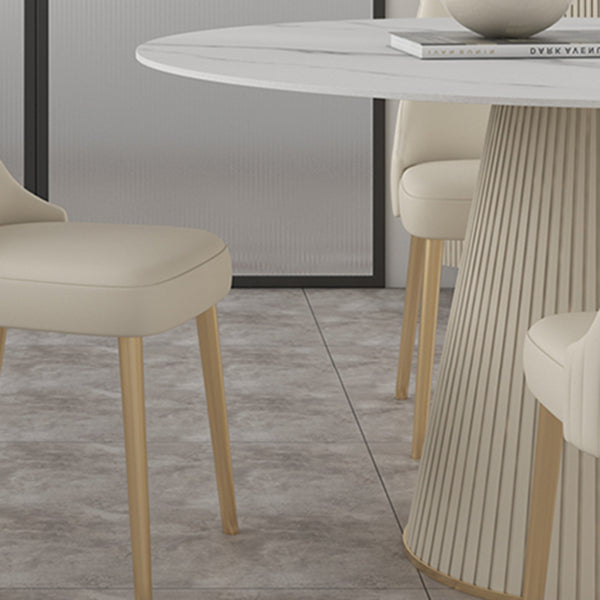 Modern Round Dining Table Stone Top Table with Pedestal Base Clearhalo ' dining_table' 'Dining Tables & Seating' 'Dining Tables' 'furn' 'furn_dining_table' 'Furniture' 'furniture_dining_table' 'Kitchen & Dining Furniture' 'kitchen&dining_furn' 'kitchen' 'kitchen_dining_table' 4491440