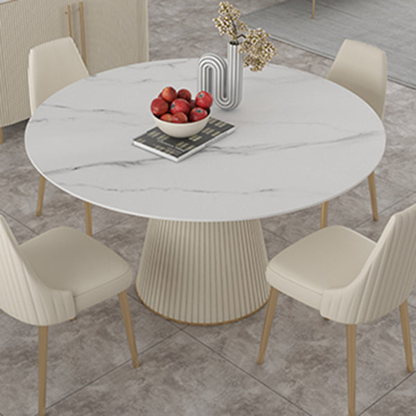 Modern Round Dining Table Stone Top Table with Pedestal Base Clearhalo ' dining_table' 'Dining Tables & Seating' 'Dining Tables' 'furn' 'furn_dining_table' 'Furniture' 'furniture_dining_table' 'Kitchen & Dining Furniture' 'kitchen&dining_furn' 'kitchen' 'kitchen_dining_table' 4491441