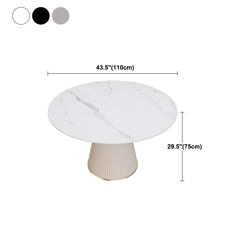 Modern Round Dining Table Stone Top Table with Pedestal Base Clearhalo ' dining_table' 'Dining Tables & Seating' 'Dining Tables' 'furn' 'furn_dining_table' 'Furniture' 'furniture_dining_table' 'Kitchen & Dining Furniture' 'kitchen&dining_furn' 'kitchen' 'kitchen_dining_table' 4491445