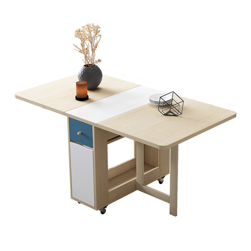 Rectangle Wooden Dining Table Mid-Century Drop Leaf Dining Table Natural Without Chairs Clearhalo ' dining_table' 'Dining Tables & Seating' 'Dining Tables' 'furn' 'furn_dining_table' 'Furniture' 'furniture_dining_table' 'Kitchen & Dining Furniture' 'kitchen&dining_furn' 'kitchen' 'kitchen_dining_table' 4491451