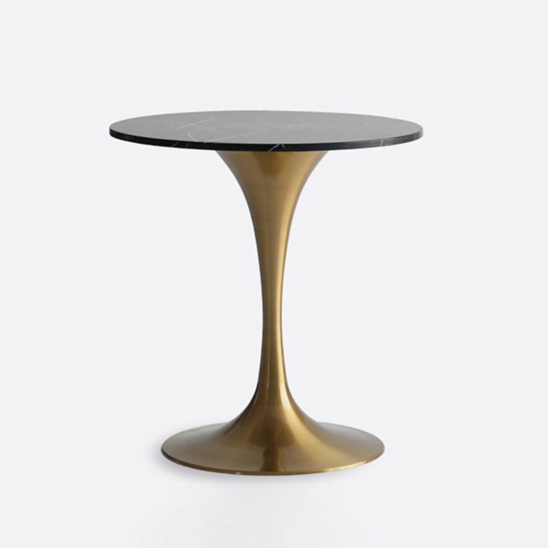 Metal Modern Round Dining Table Marble Top Indoor Table with Tulip Base Black-Gold Without Chairs Clearhalo ' dining_table' 'Dining Tables & Seating' 'Dining Tables' 'furn' 'furn_dining_table' 'Furniture' 'furniture_dining_table' 'Kitchen & Dining Furniture' 'kitchen&dining_furn' 'kitchen' 'kitchen_dining_table' 4491473