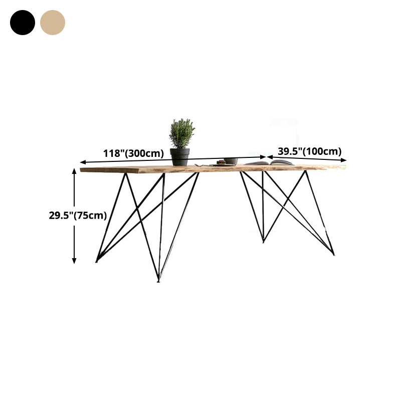 Rectangle Shape Glam Dining Table Solid Wood Fixed Table for Restaurant Clearhalo ' dining_table' 'Dining Tables & Seating' 'Dining Tables' 'furn' 'furn_dining_table' 'Furniture' 'furniture_dining_table' 'Kitchen & Dining Furniture' 'kitchen&dining_furn' 'kitchen' 'kitchen_dining_table' 4491519