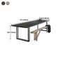 Rectangle Industrial Dining Table Solid Wood Double Pedestal Table with Metal Base Clearhalo ' dining_table' 'Dining Tables & Seating' 'Dining Tables' 'furn' 'furn_dining_table' 'Furniture' 'furniture_dining_table' 'Kitchen & Dining Furniture' 'kitchen&dining_furn' 'kitchen' 'kitchen_dining_table' 4491527