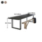 Rectangle Industrial Dining Table Solid Wood Double Pedestal Table with Metal Base Clearhalo ' dining_table' 'Dining Tables & Seating' 'Dining Tables' 'furn' 'furn_dining_table' 'Furniture' 'furniture_dining_table' 'Kitchen & Dining Furniture' 'kitchen&dining_furn' 'kitchen' 'kitchen_dining_table' 4491532