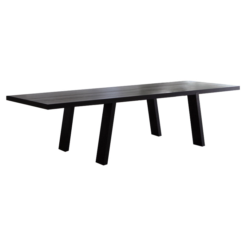 Rectangle 4 Legs Industrial Table Solid Wood Fixed Table for Dining Room Black Without Chairs Clearhalo ' dining_table' 'Dining Tables & Seating' 'Dining Tables' 'furn' 'furn_dining_table' 'Furniture' 'furniture_dining_table' 'Kitchen & Dining Furniture' 'kitchen&dining_furn' 'kitchen' 'kitchen_dining_table' 4491540