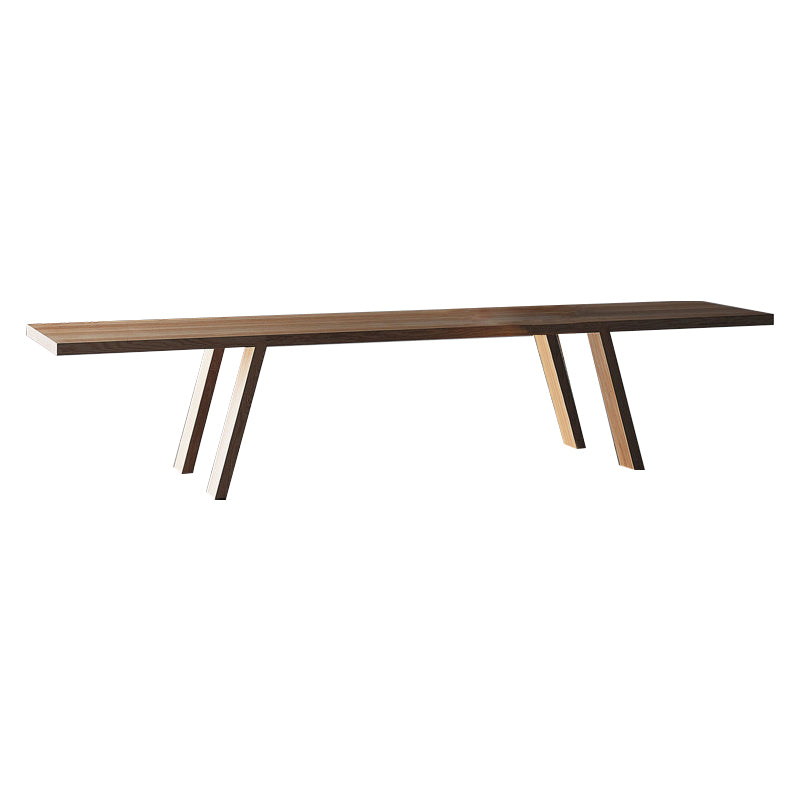Rectangle 4 Legs Industrial Table Solid Wood Fixed Table for Dining Room Yellow Without Chairs Clearhalo ' dining_table' 'Dining Tables & Seating' 'Dining Tables' 'furn' 'furn_dining_table' 'Furniture' 'furniture_dining_table' 'Kitchen & Dining Furniture' 'kitchen&dining_furn' 'kitchen' 'kitchen_dining_table' 4491542