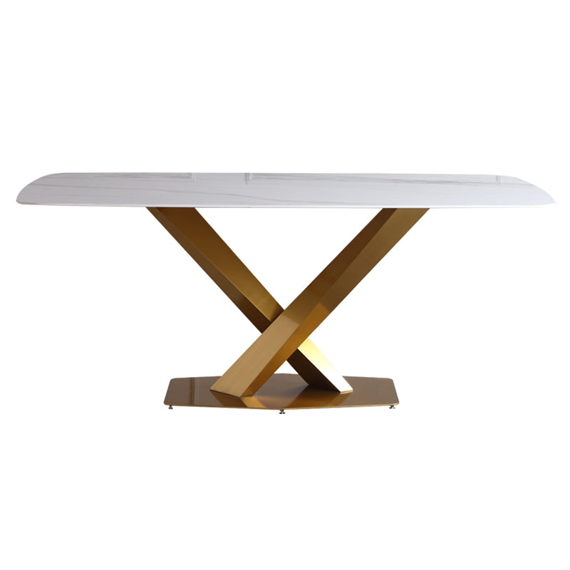 Sintered Stone Dining Table Luxury Style Pedestal Table for Dining Room Clearhalo ' dining_table' 'Dining Tables & Seating' 'Dining Tables' 'furn' 'furn_dining_table' 'Furniture' 'furniture_dining_table' 'Kitchen & Dining Furniture' 'kitchen&dining_furn' 'kitchen' 'kitchen_dining_table' 4491554