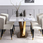 Sintered Stone Dining Table Luxury Style Pedestal Table for Dining Room Clearhalo ' dining_table' 'Dining Tables & Seating' 'Dining Tables' 'furn' 'furn_dining_table' 'Furniture' 'furniture_dining_table' 'Kitchen & Dining Furniture' 'kitchen&dining_furn' 'kitchen' 'kitchen_dining_table' 4491562