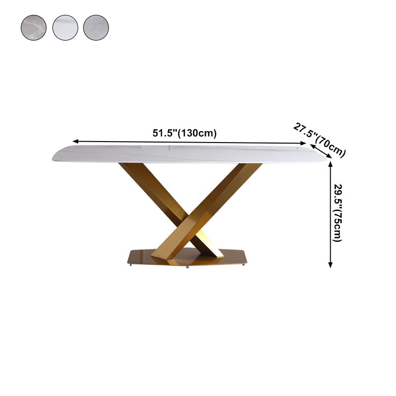 Sintered Stone Dining Table Luxury Style Pedestal Table for Dining Room Clearhalo ' dining_table' 'Dining Tables & Seating' 'Dining Tables' 'furn' 'furn_dining_table' 'Furniture' 'furniture_dining_table' 'Kitchen & Dining Furniture' 'kitchen&dining_furn' 'kitchen' 'kitchen_dining_table' 4491563