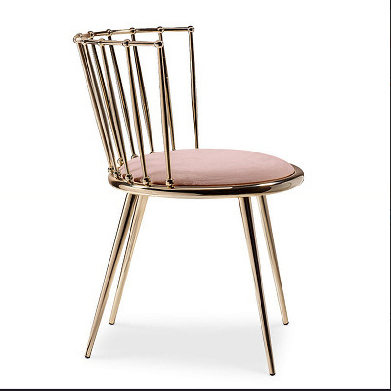 Scandinavian Style Armless Windsor Back Side Chairs Upholstered Dining Chairs Pink 1 Piece Clearhalo ' kitchen&dining_furn' 'Dining Chairs' 'Dining Tables & Seating' 'dining_chair' 'furn' 'furn_dining_chair' 'Furniture' 'furniture_dining_chair' 'Kitchen & Dining Furniture' 'kitchen' 4491616