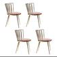 Scandinavian Style Armless Windsor Back Side Chairs Upholstered Dining Chairs Pink 4 Piece Set Clearhalo ' kitchen&dining_furn' 'Dining Chairs' 'Dining Tables & Seating' 'dining_chair' 'furn' 'furn_dining_chair' 'Furniture' 'furniture_dining_chair' 'Kitchen & Dining Furniture' 'kitchen' 4491620