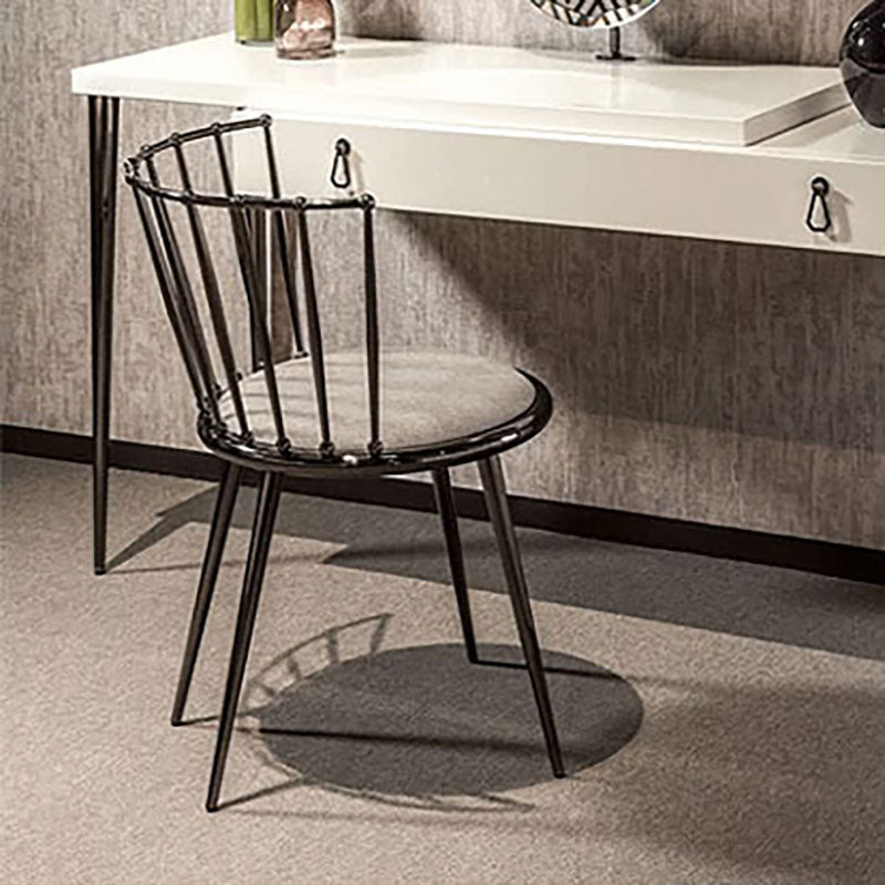 Scandinavian Style Armless Windsor Back Side Chairs Upholstered Dining Chairs Clearhalo ' kitchen&dining_furn' 'Dining Chairs' 'Dining Tables & Seating' 'dining_chair' 'furn' 'furn_dining_chair' 'Furniture' 'furniture_dining_chair' 'Kitchen & Dining Furniture' 'kitchen' 4491622