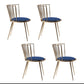 Scandinavian Style Armless Windsor Back Side Chairs Upholstered Dining Chairs Blue 4 Piece Set Clearhalo ' kitchen&dining_furn' 'Dining Chairs' 'Dining Tables & Seating' 'dining_chair' 'furn' 'furn_dining_chair' 'Furniture' 'furniture_dining_chair' 'Kitchen & Dining Furniture' 'kitchen' 4491625