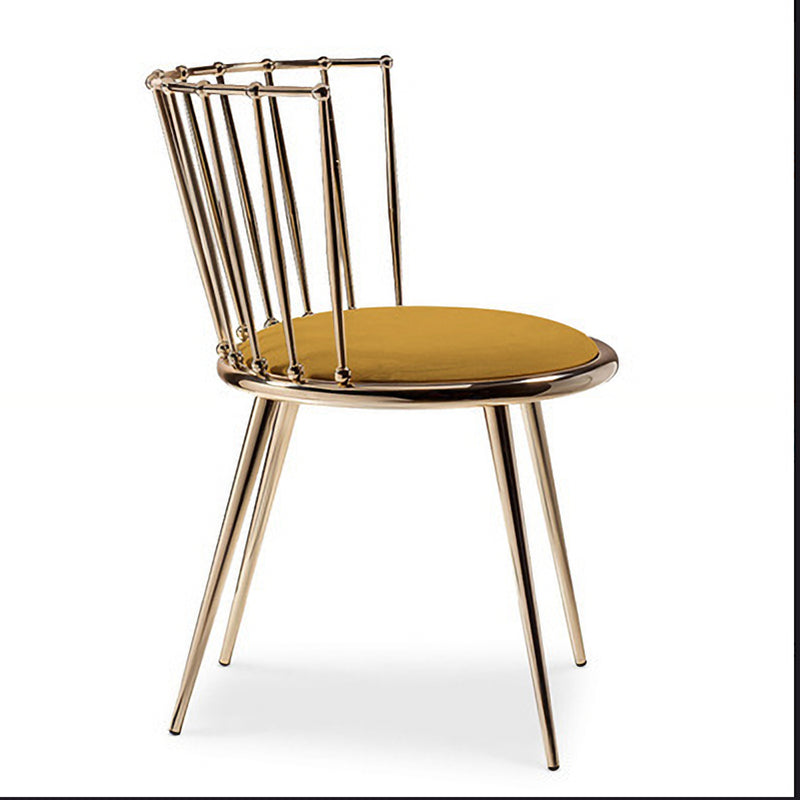 Scandinavian Style Armless Windsor Back Side Chairs Upholstered Dining Chairs Yellow 1 Piece Clearhalo ' kitchen&dining_furn' 'Dining Chairs' 'Dining Tables & Seating' 'dining_chair' 'furn' 'furn_dining_chair' 'Furniture' 'furniture_dining_chair' 'Kitchen & Dining Furniture' 'kitchen' 4491626