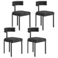 Designer Style Restaurant Velvet Side Chair Matte Finish Open Back Dining Chair Black 4 Piece Set Clearhalo ' kitchen&dining_furn' 'Dining Chairs' 'Dining Tables & Seating' 'dining_chair' 'furn' 'furn_dining_chair' 'Furniture' 'furniture_dining_chair' 'Kitchen & Dining Furniture' 'kitchen' 4491634