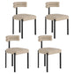 Designer Style Restaurant Velvet Side Chair Matte Finish Open Back Dining Chair Beige 4 Piece Set Clearhalo ' kitchen&dining_furn' 'Dining Chairs' 'Dining Tables & Seating' 'dining_chair' 'furn' 'furn_dining_chair' 'Furniture' 'furniture_dining_chair' 'Kitchen & Dining Furniture' 'kitchen' 4491641