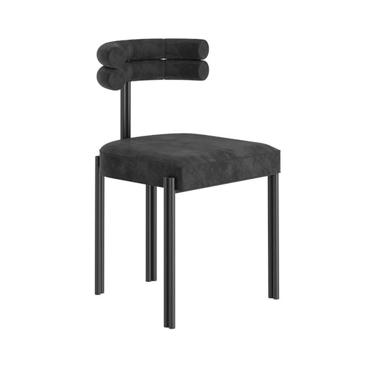 Designer Style Restaurant Velvet Side Chair Matte Finish Open Back Dining Chair Clearhalo ' kitchen&dining_furn' 'Dining Chairs' 'Dining Tables & Seating' 'dining_chair' 'furn' 'furn_dining_chair' 'Furniture' 'furniture_dining_chair' 'Kitchen & Dining Furniture' 'kitchen' 4491642