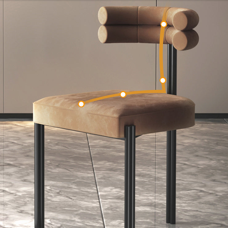 Designer Style Restaurant Velvet Side Chair Matte Finish Open Back Dining Chair Clearhalo ' kitchen&dining_furn' 'Dining Chairs' 'Dining Tables & Seating' 'dining_chair' 'furn' 'furn_dining_chair' 'Furniture' 'furniture_dining_chair' 'Kitchen & Dining Furniture' 'kitchen' 4491646