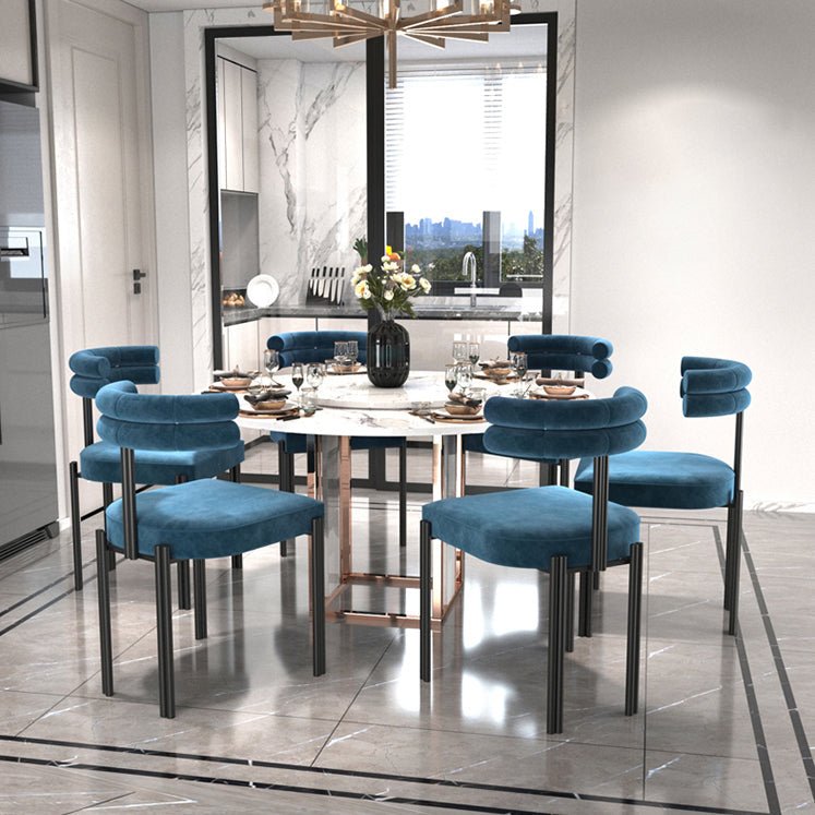 Designer Style Restaurant Velvet Side Chair Matte Finish Open Back Dining Chair Clearhalo ' kitchen&dining_furn' 'Dining Chairs' 'Dining Tables & Seating' 'dining_chair' 'furn' 'furn_dining_chair' 'Furniture' 'furniture_dining_chair' 'Kitchen & Dining Furniture' 'kitchen' 4491650