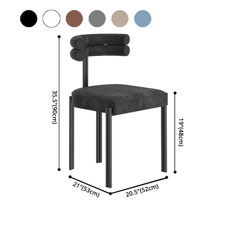 Designer Style Restaurant Velvet Side Chair Matte Finish Open Back Dining Chair Clearhalo ' kitchen&dining_furn' 'Dining Chairs' 'Dining Tables & Seating' 'dining_chair' 'furn' 'furn_dining_chair' 'Furniture' 'furniture_dining_chair' 'Kitchen & Dining Furniture' 'kitchen' 4491652