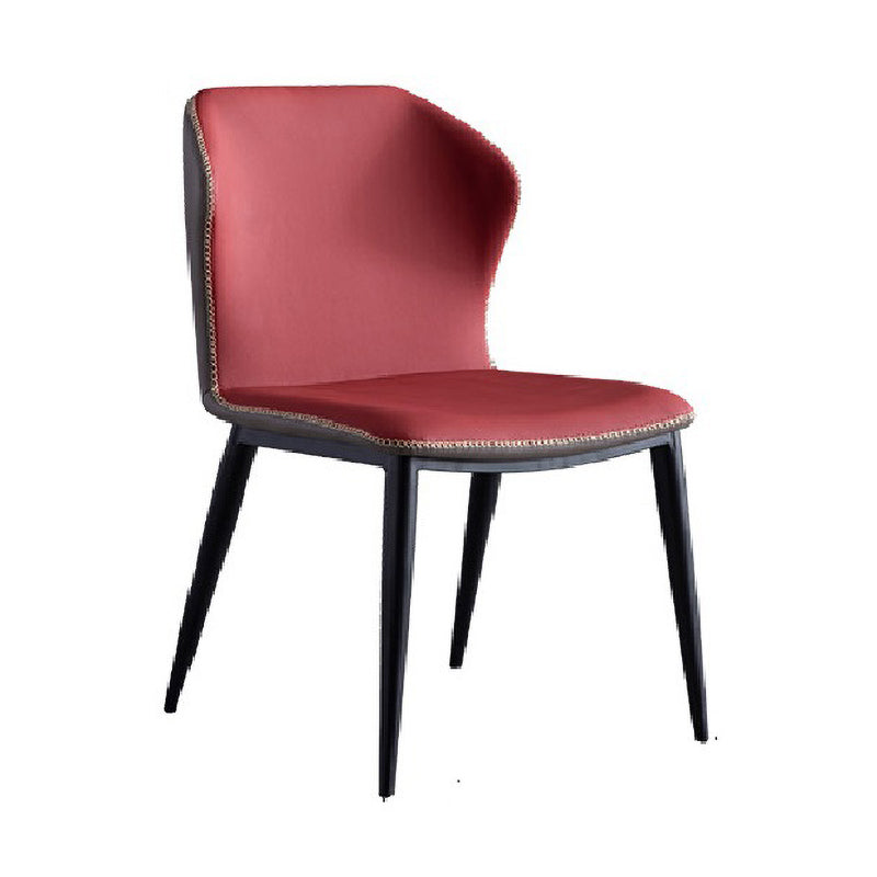 Contemporary Armless Chair Matte Finish Leather Curved Wingback Side Chair for Dining Room Clearhalo ' kitchen&dining_furn' 'Dining Chairs' 'Dining Tables & Seating' 'dining_chair' 'furn' 'furn_dining_chair' 'Furniture' 'furniture_dining_chair' 'Kitchen & Dining Furniture' 'kitchen' 4491662