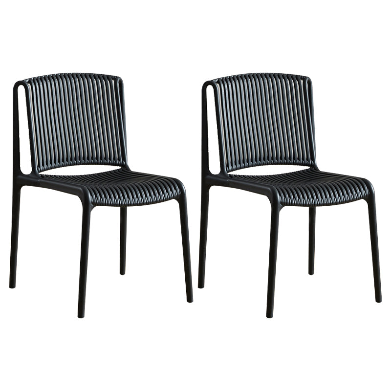 Plastic Scandinavian Kitchen Dining Room Side Chair Slat Back Chair Black 2 Piece Set Clearhalo ' kitchen&dining_furn' 'Dining Chairs' 'Dining Tables & Seating' 'dining_chair' 'furn' 'furn_dining_chair' 'Furniture' 'furniture_dining_chair' 'Kitchen & Dining Furniture' 'kitchen' 4491674