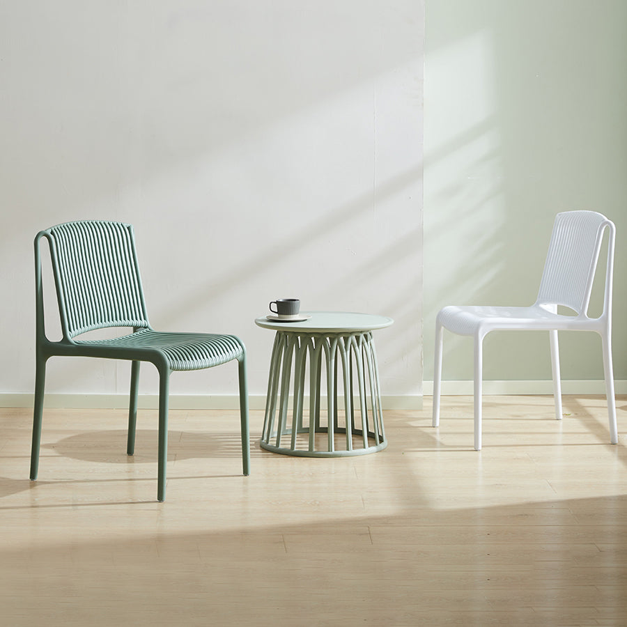 Plastic Scandinavian Kitchen Dining Room Side Chair Slat Back Chair Clearhalo ' kitchen&dining_furn' 'Dining Chairs' 'Dining Tables & Seating' 'dining_chair' 'furn' 'furn_dining_chair' 'Furniture' 'furniture_dining_chair' 'Kitchen & Dining Furniture' 'kitchen' 4491675