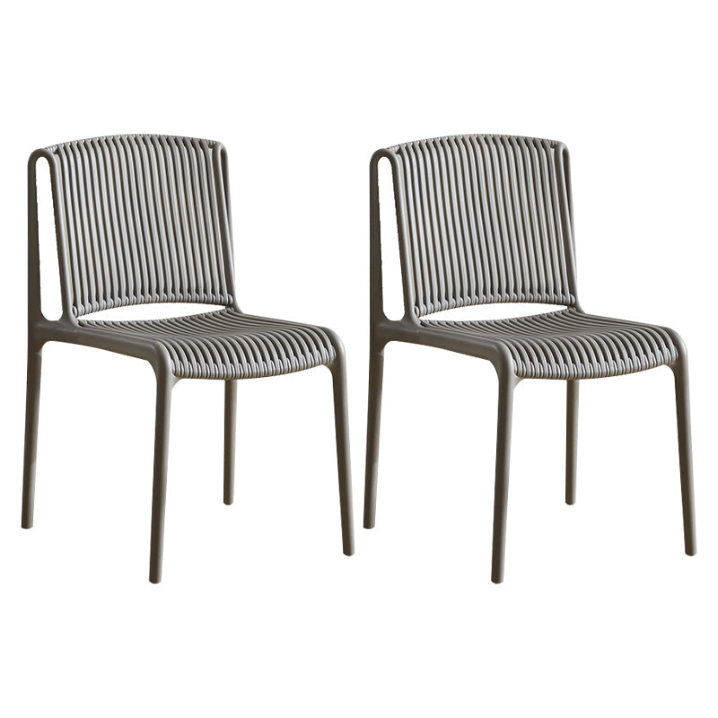 Plastic Scandinavian Kitchen Dining Room Side Chair Slat Back Chair Grey 2 Piece Set Clearhalo ' kitchen&dining_furn' 'Dining Chairs' 'Dining Tables & Seating' 'dining_chair' 'furn' 'furn_dining_chair' 'Furniture' 'furniture_dining_chair' 'Kitchen & Dining Furniture' 'kitchen' 4491679