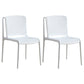 Plastic Scandinavian Kitchen Dining Room Side Chair Slat Back Chair White 2 Piece Set Clearhalo ' kitchen&dining_furn' 'Dining Chairs' 'Dining Tables & Seating' 'dining_chair' 'furn' 'furn_dining_chair' 'Furniture' 'furniture_dining_chair' 'Kitchen & Dining Furniture' 'kitchen' 4491685