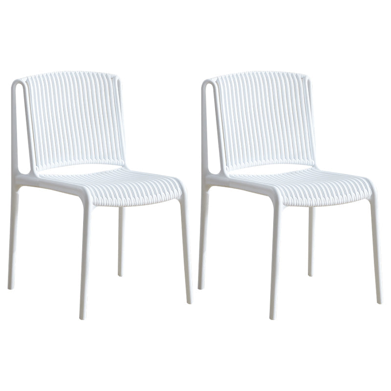 Plastic Scandinavian Kitchen Dining Room Side Chair Slat Back Chair White 2 Piece Set Clearhalo ' kitchen&dining_furn' 'Dining Chairs' 'Dining Tables & Seating' 'dining_chair' 'furn' 'furn_dining_chair' 'Furniture' 'furniture_dining_chair' 'Kitchen & Dining Furniture' 'kitchen' 4491685