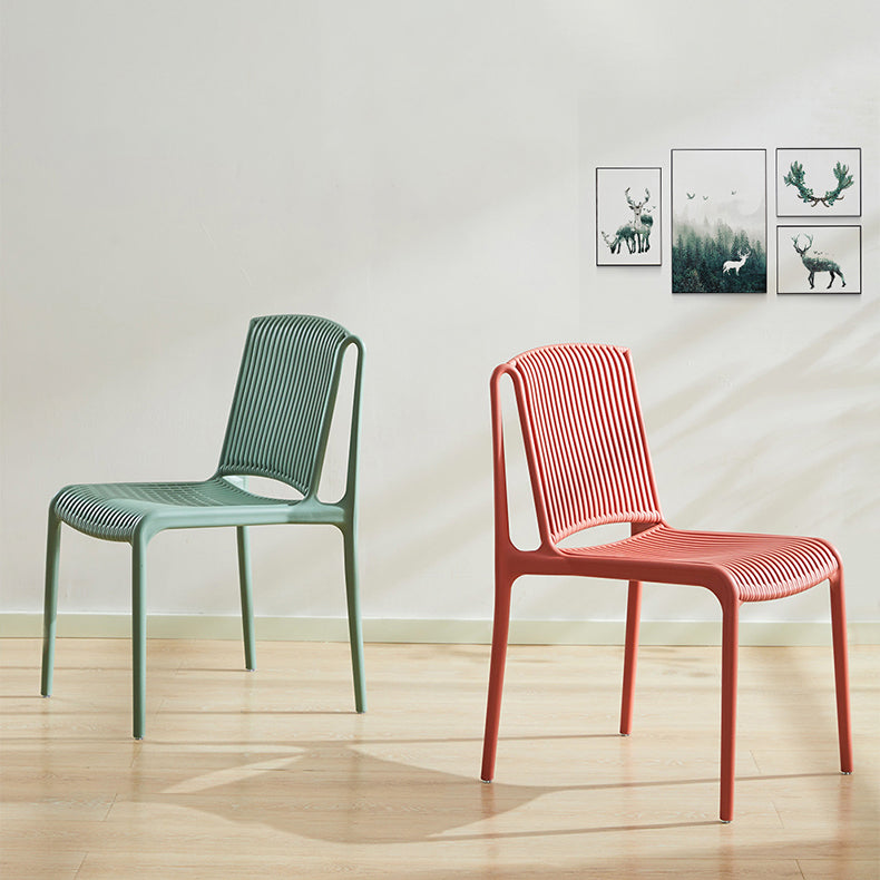 Plastic Scandinavian Kitchen Dining Room Side Chair Slat Back Chair Clearhalo ' kitchen&dining_furn' 'Dining Chairs' 'Dining Tables & Seating' 'dining_chair' 'furn' 'furn_dining_chair' 'Furniture' 'furniture_dining_chair' 'Kitchen & Dining Furniture' 'kitchen' 4491692