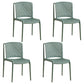 Plastic Scandinavian Kitchen Dining Room Side Chair Slat Back Chair Gray-Green 4 Piece Set Clearhalo ' kitchen&dining_furn' 'Dining Chairs' 'Dining Tables & Seating' 'dining_chair' 'furn' 'furn_dining_chair' 'Furniture' 'furniture_dining_chair' 'Kitchen & Dining Furniture' 'kitchen' 4491706