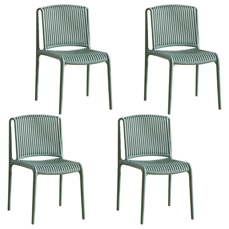 Plastic Scandinavian Kitchen Dining Room Side Chair Slat Back Chair Gray-Green 4 Piece Set Clearhalo ' kitchen&dining_furn' 'Dining Chairs' 'Dining Tables & Seating' 'dining_chair' 'furn' 'furn_dining_chair' 'Furniture' 'furniture_dining_chair' 'Kitchen & Dining Furniture' 'kitchen' 4491706