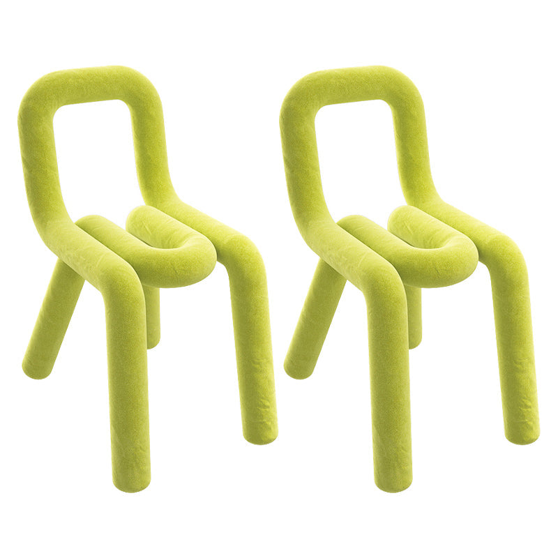 Designer Style Velvet Home Side Chair Open Matte Finish Dining Chair Fluorescent Green 2 Piece Set Clearhalo ' kitchen&dining_furn' 'Dining Chairs' 'Dining Tables & Seating' 'dining_chair' 'furn' 'furn_dining_chair' 'Furniture' 'furniture_dining_chair' 'Kitchen & Dining Furniture' 'kitchen' 4491718
