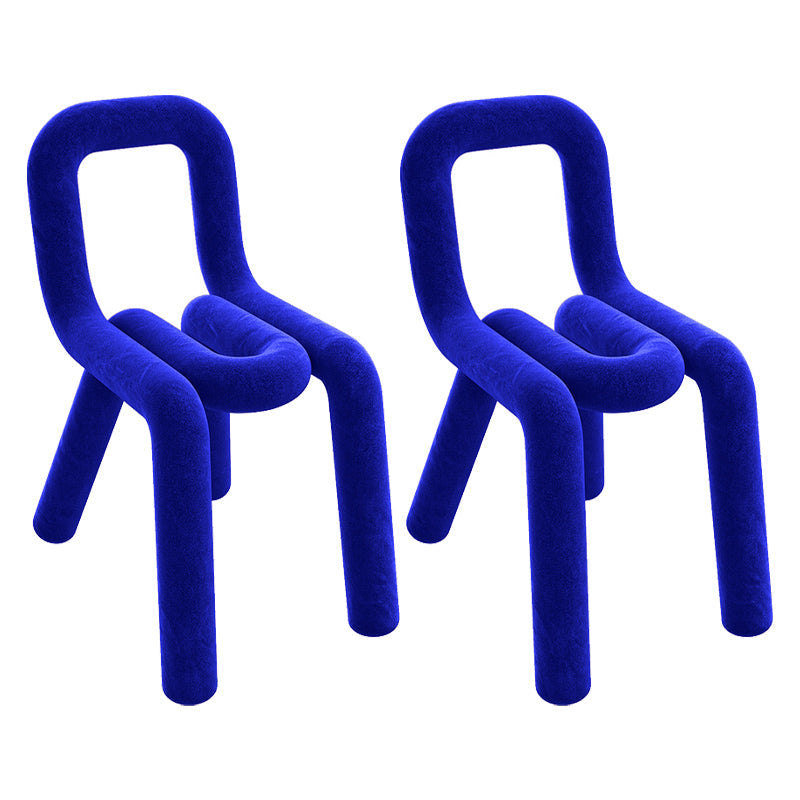 Designer Style Velvet Home Side Chair Open Matte Finish Dining Chair Royal Blue 2 Piece Set Clearhalo ' kitchen&dining_furn' 'Dining Chairs' 'Dining Tables & Seating' 'dining_chair' 'furn' 'furn_dining_chair' 'Furniture' 'furniture_dining_chair' 'Kitchen & Dining Furniture' 'kitchen' 4491720