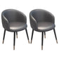 Modern Bedroom Leather Arm Chair Matte Finish Solid Back Dining Chair Dark Gray 2 Piece Set Clearhalo ' kitchen&dining_furn' 'Dining Chairs' 'Dining Tables & Seating' 'dining_chair' 'furn' 'furn_dining_chair' 'Furniture' 'furniture_dining_chair' 'Kitchen & Dining Furniture' 'kitchen' 4491730