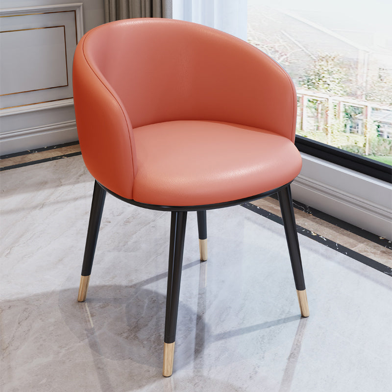 Modern Bedroom Leather Arm Chair Matte Finish Solid Back Dining Chair Clearhalo ' kitchen&dining_furn' 'Dining Chairs' 'Dining Tables & Seating' 'dining_chair' 'furn' 'furn_dining_chair' 'Furniture' 'furniture_dining_chair' 'Kitchen & Dining Furniture' 'kitchen' 4491731