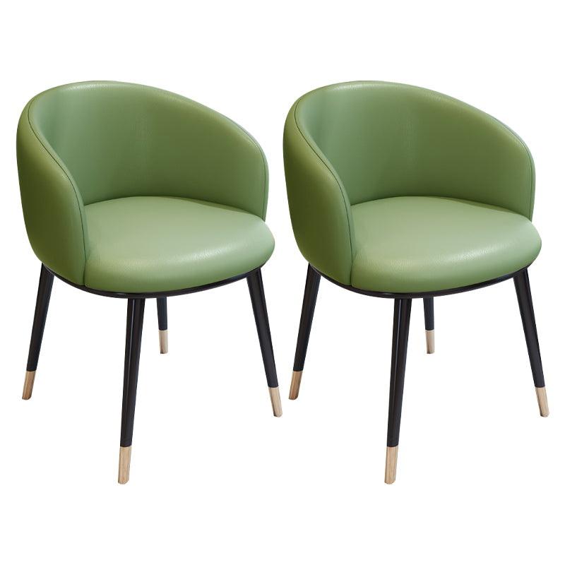 Modern Bedroom Leather Arm Chair Matte Finish Solid Back Dining Chair Green 2 Piece Set Clearhalo ' kitchen&dining_furn' 'Dining Chairs' 'Dining Tables & Seating' 'dining_chair' 'furn' 'furn_dining_chair' 'Furniture' 'furniture_dining_chair' 'Kitchen & Dining Furniture' 'kitchen' 4491738
