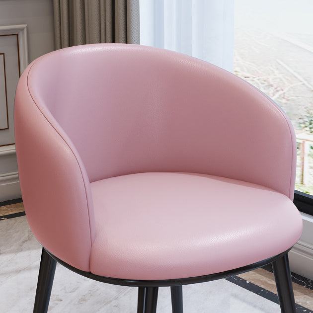 Modern Bedroom Leather Arm Chair Matte Finish Solid Back Dining Chair Clearhalo ' kitchen&dining_furn' 'Dining Chairs' 'Dining Tables & Seating' 'dining_chair' 'furn' 'furn_dining_chair' 'Furniture' 'furniture_dining_chair' 'Kitchen & Dining Furniture' 'kitchen' 4491743