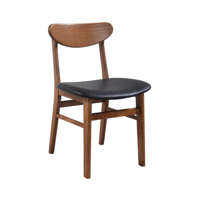 Modern Dining Side Chair Matte Finish Solid Wood Open Back Armless Chair Black 1 Piece Clearhalo ' kitchen&dining_furn' 'Dining Chairs' 'Dining Tables & Seating' 'dining_chair' 'Furniture' 'furniture_dining_chair' 'Kitchen & Dining Furniture' 'kitchen' 4491751