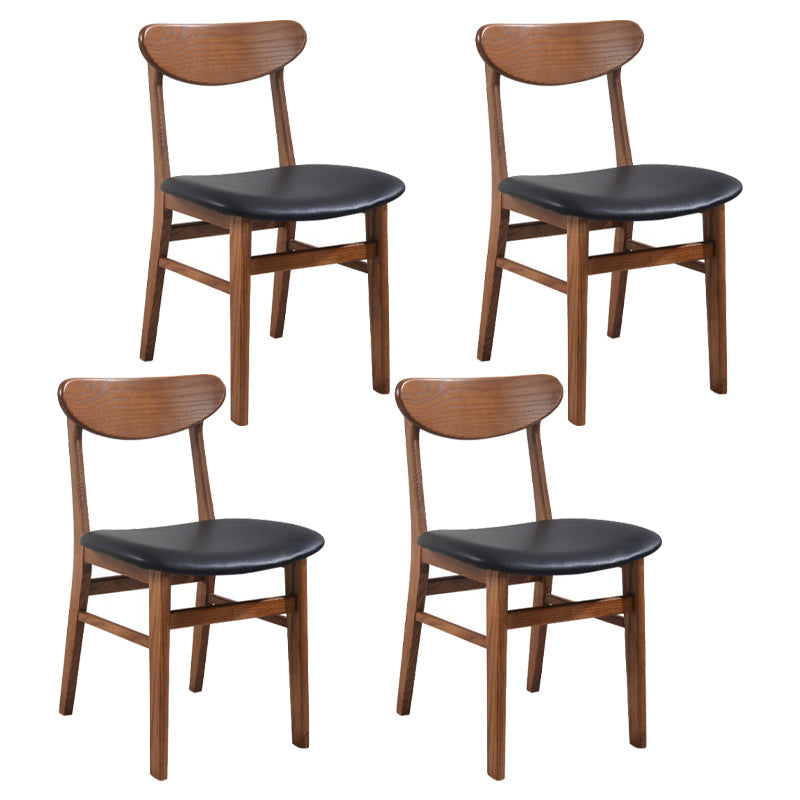 Modern Dining Side Chair Matte Finish Solid Wood Open Back Armless Chair Black Set of 4 Clearhalo ' kitchen&dining_furn' 'Dining Chairs' 'Dining Tables & Seating' 'dining_chair' 'Furniture' 'furniture_dining_chair' 'Kitchen & Dining Furniture' 'kitchen' 4491754