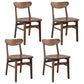 Modern Dining Side Chair Matte Finish Solid Wood Open Back Armless Chair Brown Set of 4 Clearhalo ' kitchen&dining_furn' 'Dining Chairs' 'Dining Tables & Seating' 'dining_chair' 'Furniture' 'furniture_dining_chair' 'Kitchen & Dining Furniture' 'kitchen' 4491761