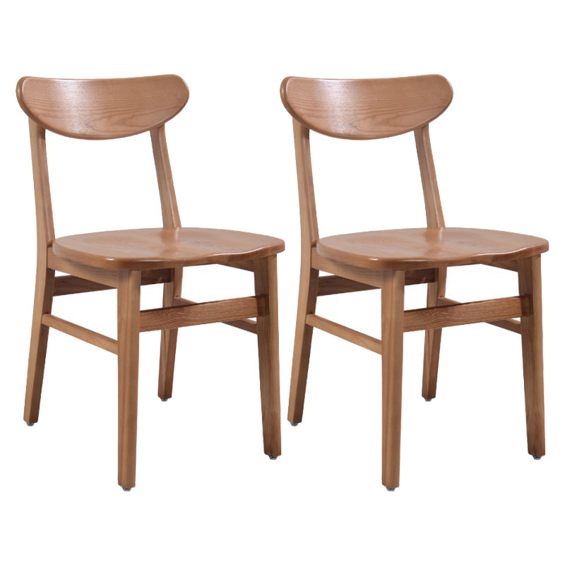 Modern Dining Side Chair Matte Finish Solid Wood Open Back Armless Chair Deep Tan Set of 2 Clearhalo ' kitchen&dining_furn' 'Dining Chairs' 'Dining Tables & Seating' 'dining_chair' 'Furniture' 'furniture_dining_chair' 'Kitchen & Dining Furniture' 'kitchen' 4491762