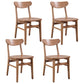 Modern Dining Side Chair Matte Finish Solid Wood Open Back Armless Chair Deep Tan Set of 4 Clearhalo ' kitchen&dining_furn' 'Dining Chairs' 'Dining Tables & Seating' 'dining_chair' 'Furniture' 'furniture_dining_chair' 'Kitchen & Dining Furniture' 'kitchen' 4491765