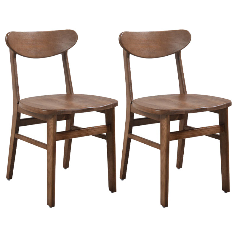 Modern Dining Side Chair Matte Finish Solid Wood Open Back Armless Chair Dark Coffee Set of 2 Clearhalo ' kitchen&dining_furn' 'Dining Chairs' 'Dining Tables & Seating' 'dining_chair' 'Furniture' 'furniture_dining_chair' 'Kitchen & Dining Furniture' 'kitchen' 4491766