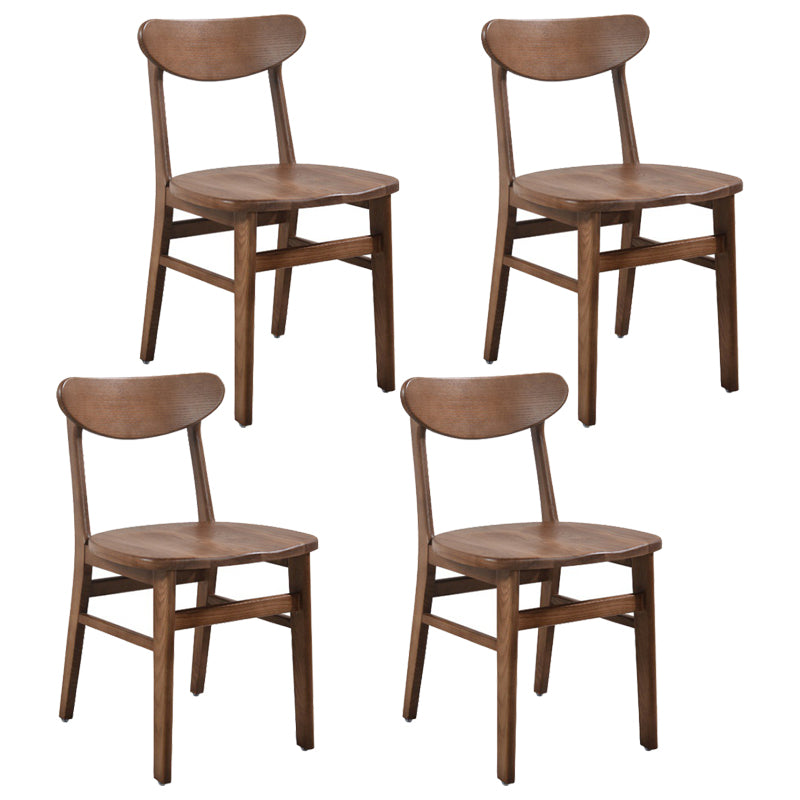 Modern Dining Side Chair Matte Finish Solid Wood Open Back Armless Chair Dark Coffee Set of 4 Clearhalo ' kitchen&dining_furn' 'Dining Chairs' 'Dining Tables & Seating' 'dining_chair' 'Furniture' 'furniture_dining_chair' 'Kitchen & Dining Furniture' 'kitchen' 4491768